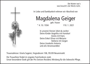 Anzeige von Magdalena Geiger von MGO