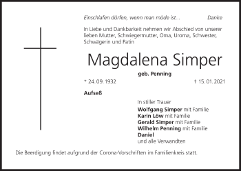 Anzeige von Magdalena Simper von MGO