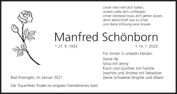Anzeige von Manfred Schönborn von MGO