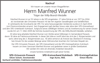 Anzeige von Manfred Wunner von MGO