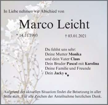 Anzeige von Marco Leicht von MGO