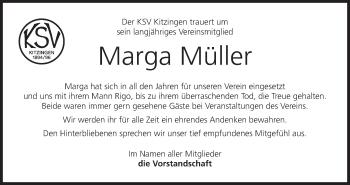 Anzeige von Marga Müller von MGO