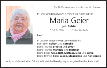 Anzeige von Maria Geier von MGO