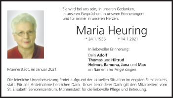 Anzeige von Maria Heuring von MGO