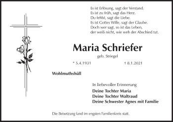 Anzeige von Maria Schriefer von MGO