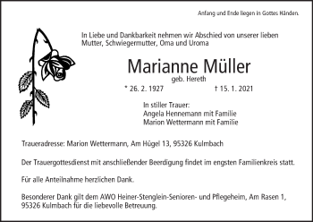 Anzeige von Marianne Müller von MGO