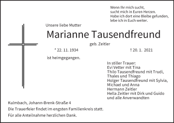 Anzeige von Marianne Tausendfreund von MGO