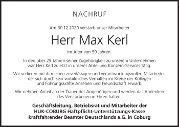 Anzeige von Max Kerl von MGO