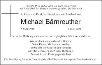 Anzeige von Michael Bärnreuther von MGO