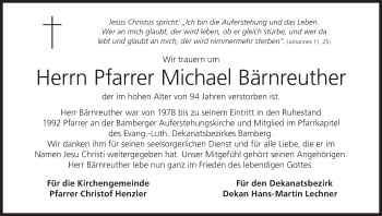Anzeige von Michael Bärnreuther von MGO