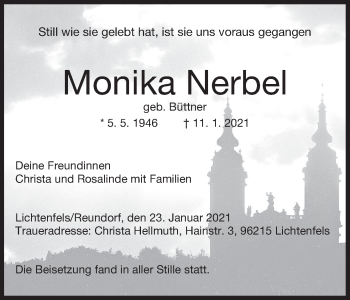 Anzeige von Monika Nerbel von MGO