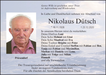 Anzeige von Nikolaus Dütsch von MGO