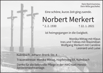 Anzeige von Norbert Merkert von MGO