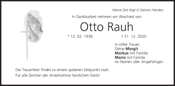 Anzeige von Otto Rauh von MGO