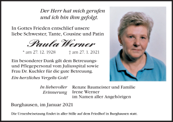 Anzeige von Paula Werner von MGO