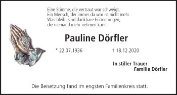 Anzeige von Pauline Dörfler von MGO