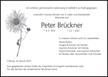 Anzeige von Peter Brückner von MGO