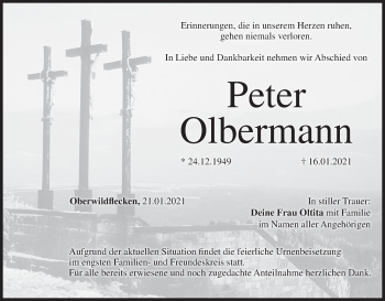 Anzeige von Peter Olbermann von MGO