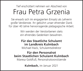 Anzeige von Petra Grzenia von MGO