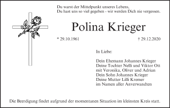 Anzeige von Polina Krieger von MGO