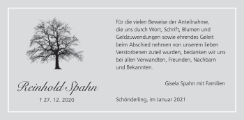 Anzeige von Reinhold Spahn von MGO