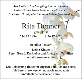 Anzeige von Rita Denner von MGO