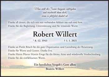 Anzeige von Robert Willert von MGO