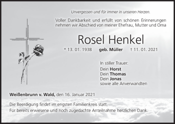 Anzeige von Rosel Henkel von MGO