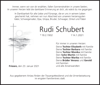 Anzeige von Rudi Schubert von MGO