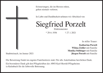 Anzeige von Siegfried Porzelt von MGO