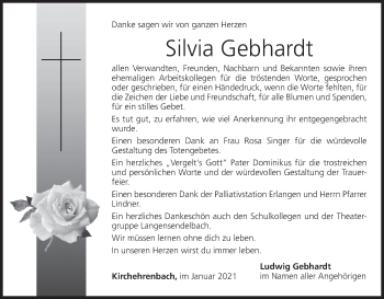 Anzeige von Silvia Gebhardt von MGO