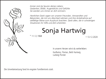 Anzeige von Sonja Hartwig von MGO