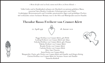 Anzeige von Theodor Rasso Freiherr von Cramer-Klett von MGO