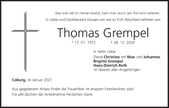 Anzeige von Thomas Grempel von MGO