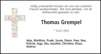 Anzeige von Thomas Grempel von MGO