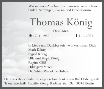 Anzeige von Thomas König von MGO