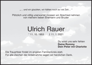 Anzeige von Ulrich Rauer von MGO