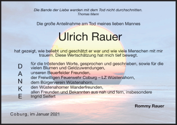 Anzeige von Ulrich Rauer von MGO