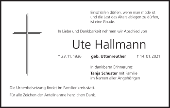 Anzeige von Ute Hallmann von MGO