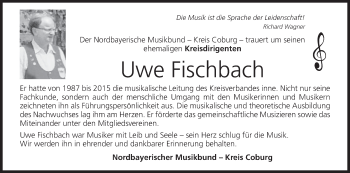 Anzeige von Uwe Fischbach von MGO