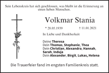 Anzeige von Volkmar Stania von MGO