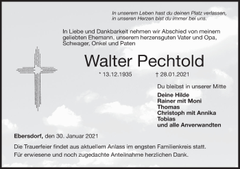 Anzeige von Walter Pechtold von MGO