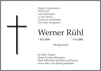 Anzeige von Werner Rühl von MGO