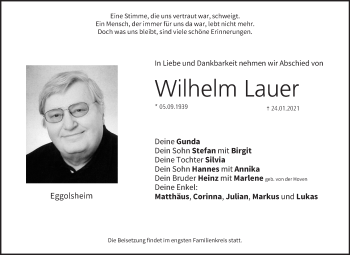 Anzeige von Wilhelm Lauer von MGO