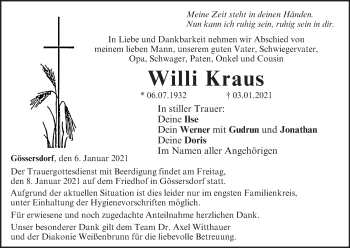 Anzeige von Willi Kraus von MGO
