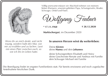 Anzeige von Wolfgang Feulner von MGO