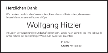 Anzeige von Wolfgang Hitzler von MGO