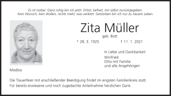 Anzeige von Zita Müller von MGO