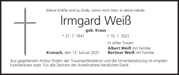 Anzeige von lrmgard Weiß von MGO