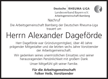 Anzeige von Alexander Dageförde von MGO